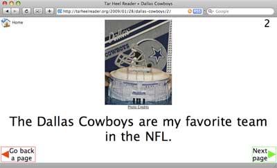 screenshot of a online book on the Dallas Cowboys